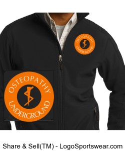 Mens Black Soft Shell Jacket Design Zoom